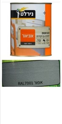 אפור / צבע אטום למתכת עץ וקיר / 0.75 ליטר